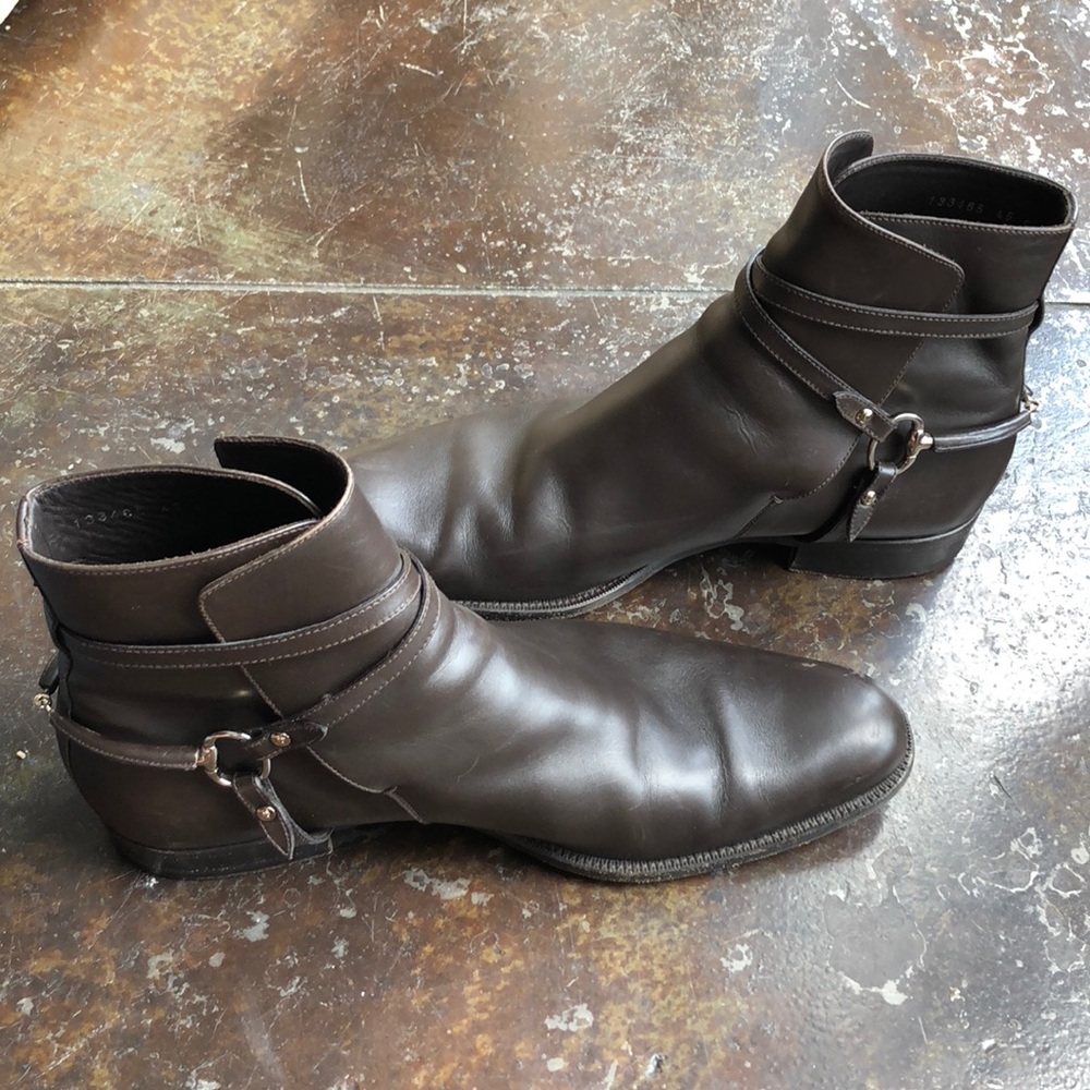 Gucci Men's Brown Leather Chelsea Dealer Boots - Picture 2 of 7
